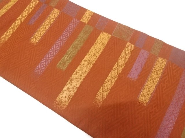 JAPANESE KIMONO / NAGOYA OBI / WOVEN CLASSICAL PATTERN 
